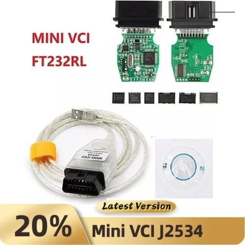 Mini VCI J2534 For Toyota Tis Techstream USB Cable Diagnostic Tool V16.00.017 minivci FTDI For J2534 Auto Scanner OBD OBD2 Car