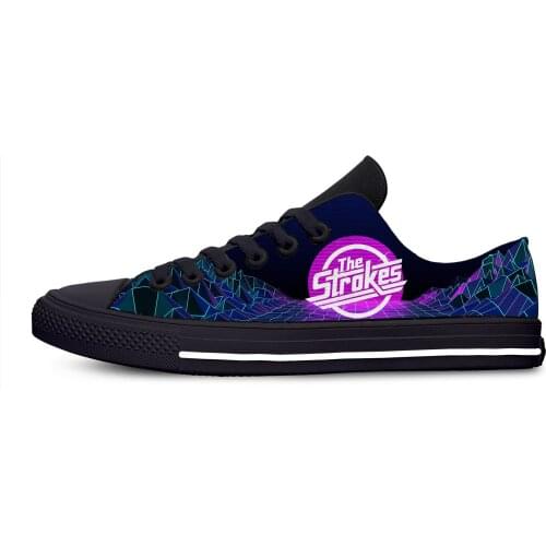 Strokes Indie Rock Band The Fashion Cool Classic Casual Cloth Shoes Low Top Lightweight Breathable 3D Print Men women Sneakers