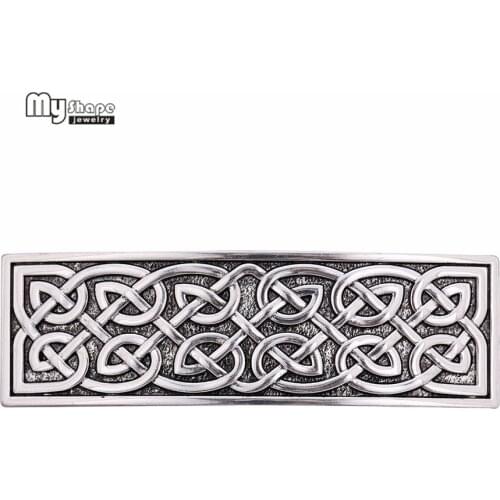 My Shape Viking Lucky Knot Znic Alloy Antique Silvery Hair Clips Hairpins Simple Rectangular Head Headdress Hair-Holder Jewelry