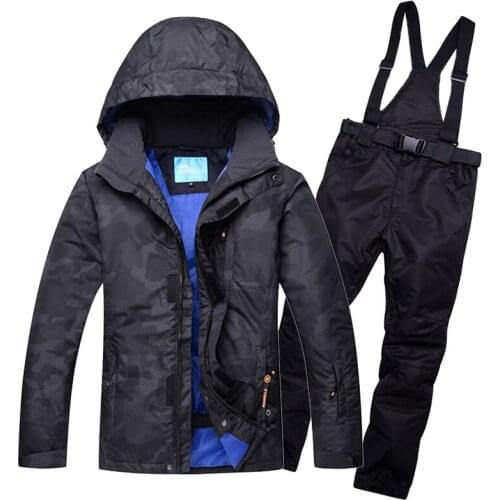 Mens New Male Mens Ski Suit Ski Jacket and Pant Winter Snowboard Suit Men Snowboard Coat and Trousers Winter Thick Jacket
