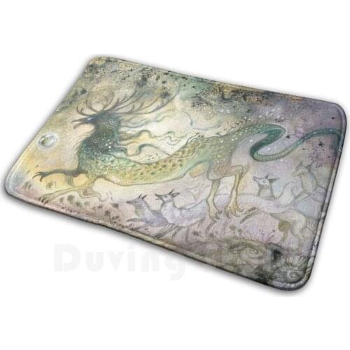 Shadow Dragon & Kitsune Soft Non-Slip Mat Rug 464 Carpet Cushion Phoenix Stephanie Law Bird Mythical Beautiful