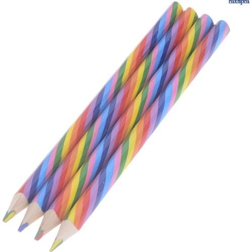 New Rainbow Pencil Wood Environmental Protection Pencil Bright Color Appearance Pencil School Office Writing Pencil