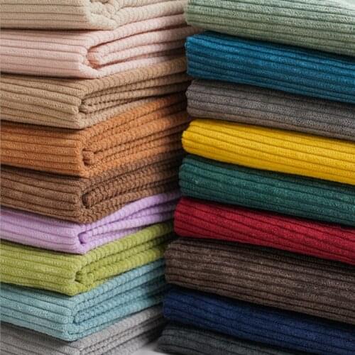 Solid Corduroy Fabric Stripe Velvet Fabric Poly Cotton Fabric for Dress,Lining,Black,White,Navy,Blue,Red,Grey,Green,by the meter