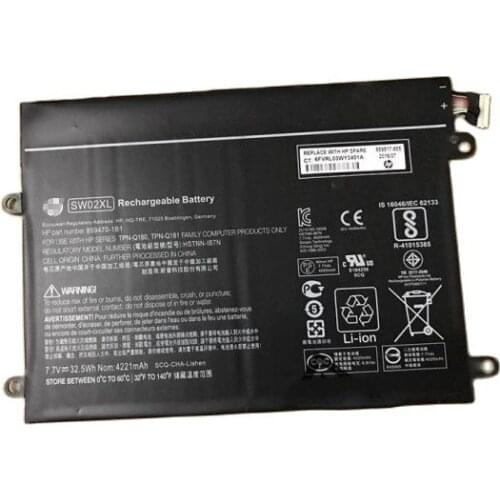 Genuine SW02XL Battery For Hp Notebook X2 210 G2 Detachable-PC Tablet Pavilion x2 10-p000 HSTNN-IB7N 859470-1B1 HSTNN-LB7N