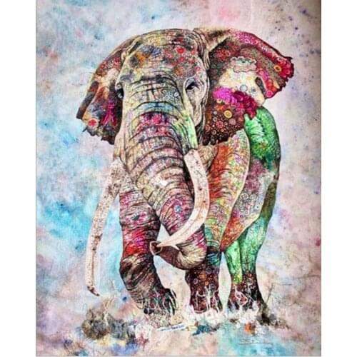 By Numbers Modern Elephant Coloured Drawing Animal DIY Oil Painting By Numbers Kits Drawing Canvas Landscape Hand Painted Gift