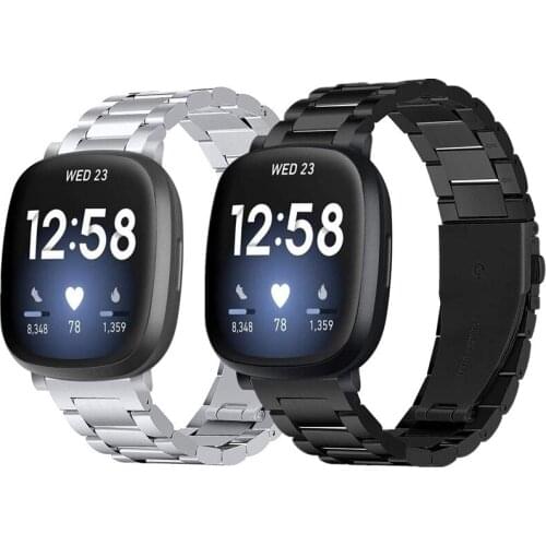 Watch Band For Fitbit Versa 3 Solid Stainless Steel Strap Bracelet For Fitbit Sense Watchbands Accessories Women Men