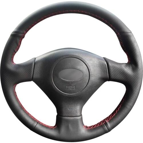 Hand-stitched Black PU Faux Leather Car Steering Wheel Cover for Subaru Forester Impreza 2005-2008 Saab 9-2X 2005 2006