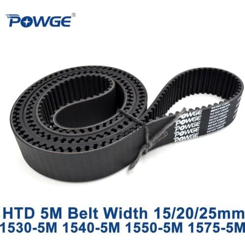POWGE HTD 5M synchronous Timing belt C=1530/1540/1550/1575 width 15/20/25mm Teeth 306 308 310 315 HTD5M 1530-5M 1540-5M 1550-5M