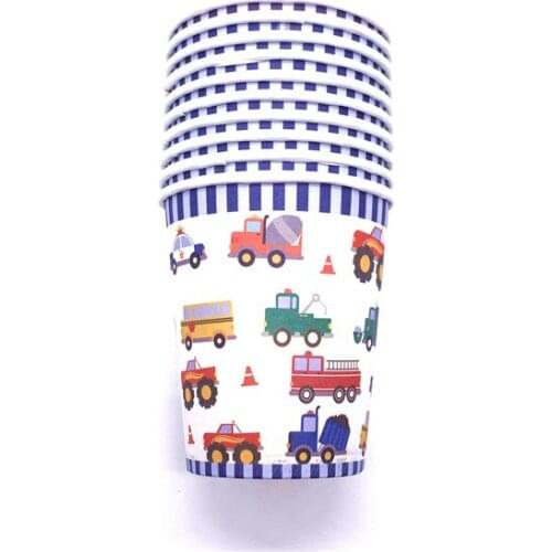 Construction Vehicle Excavator Supplies Party Decoration Cup Christmas Construction Party Supplies Birthday Decoration 10pcs Cup