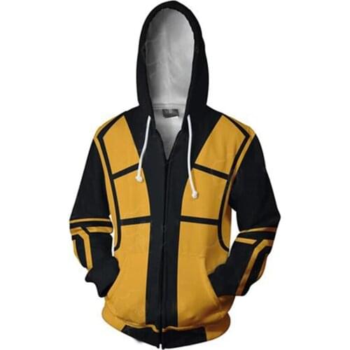 Mortal Kombat Cosplay Hoodie 3D Printed Hooded Sweatshirt Men Women Casual Streetwear Zip Up Jacket Coat