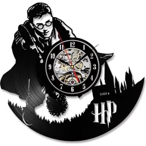 Magic Movie Theme LED Wall Clock Silent Vintage Vinyl Record Wall Clock Home Decoration Accessories For Living Room Gift
