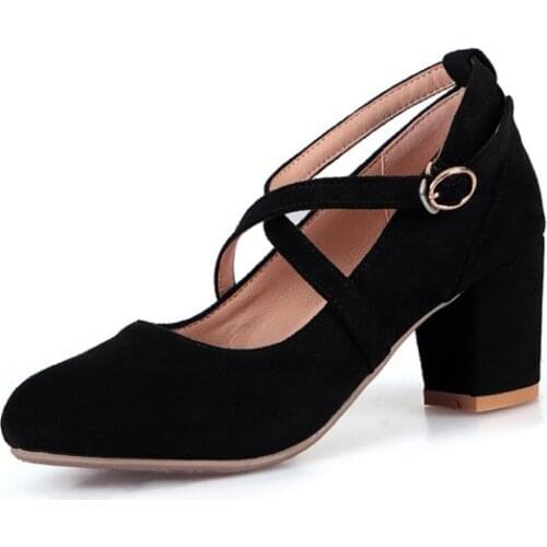 Big Size Suede high heels ladies high heels women shoes woman pumps