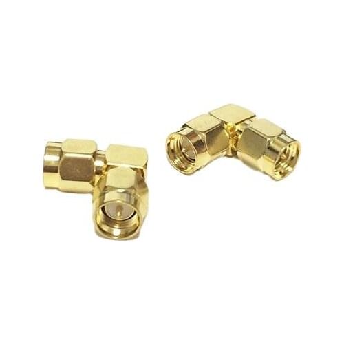 1pc NEW SMA Male Plug to Male Plug RF Coax Adapter convertor Right Angle Goldplated wholesale