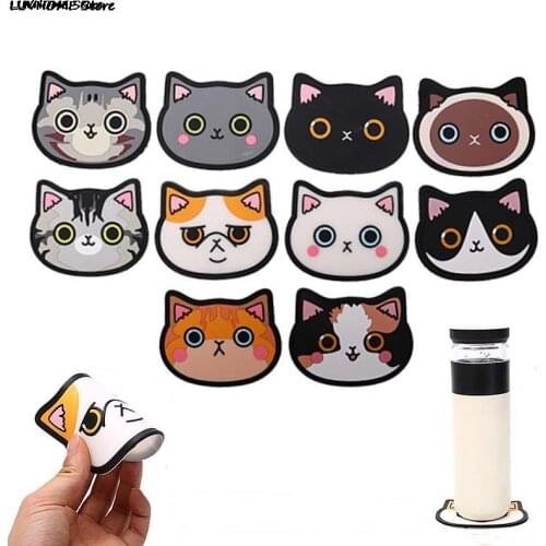 1PC Cartoon Cat Kitchen Tableware Mats Silicone Waterproof Table Placemat Heat Insulation Non-Slip Bowl Pads Coffee Coasters