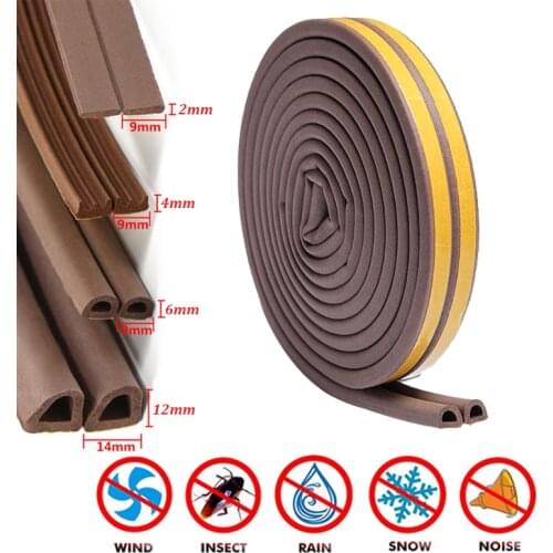 10M DIPE Self Adhesive Waterproof Door Sealing Strips Window Windproof Anti-collision Strip Soundproof Windshield Sealing Tape