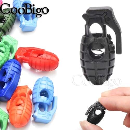 Colorful Grenade Buckle Cord Lock Stopper Toggle Clip for Paracord Hike Outdoor Boot Shoelace Elastic Rope Lanyard Parts 12pcs