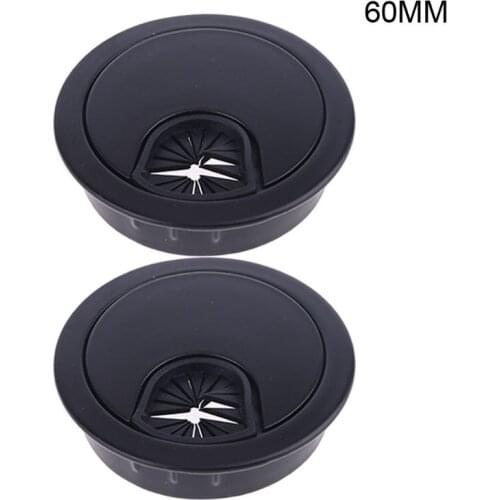 2 Pcs Zinc Alloy Desk Wire Hole Cover Base Computer Grommet Cable Outlet Port X4YD
