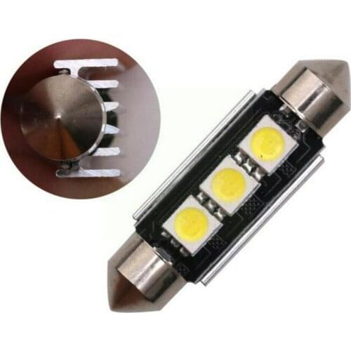 2 Pcs High Quality Bright Ice Blue Light 12V 36mm LED Reading Plate Bulb Dome Trunk Lights Interior License Car Light Auto Y9V2