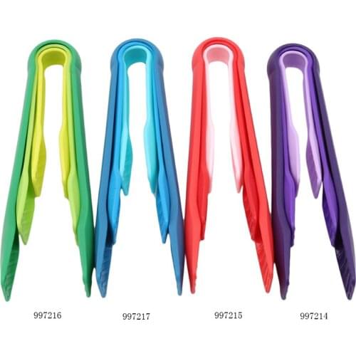 3Pcs/Set Plastic Food Tong 3 In 1 Barbecue BBQ Tongs Anti-slip Salad Buffet Clamp Cake Bread Serving Clamps Kitchen Utensils