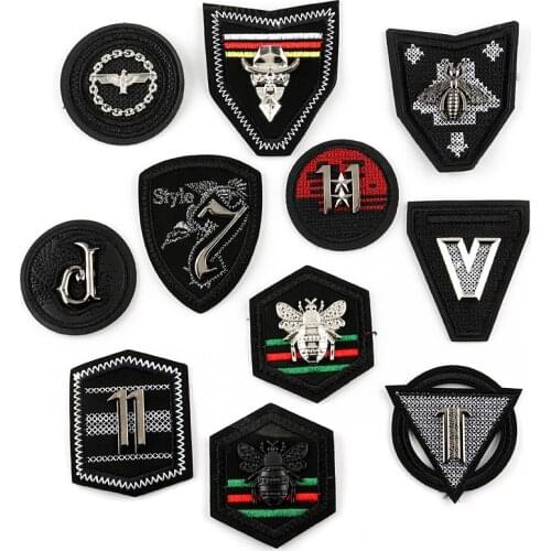 3D badge stranger things beaded applique embroidered patch embroidery applique iron patches for clothing