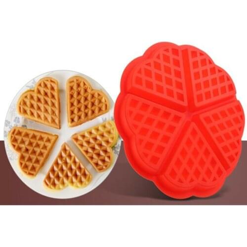 5 heart-shaped pancake round waffle cake molds checkered cake love Belgian mold pastry