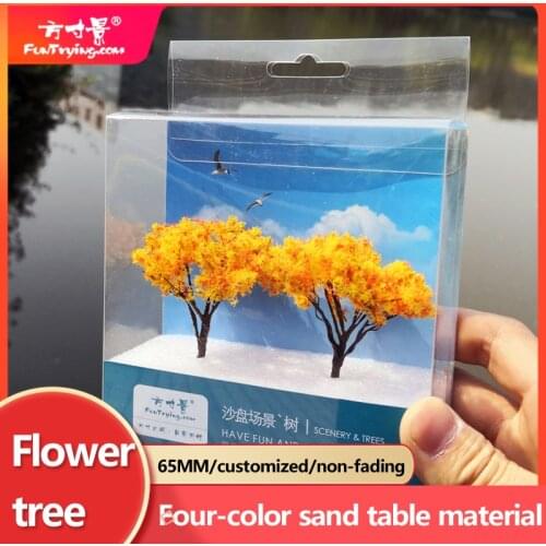 65mm Handmade Mental Wire Model Trees 1/87 Ho Scale Model(flower)trees Miniature Landscape Model Train Railway Layout Scenery