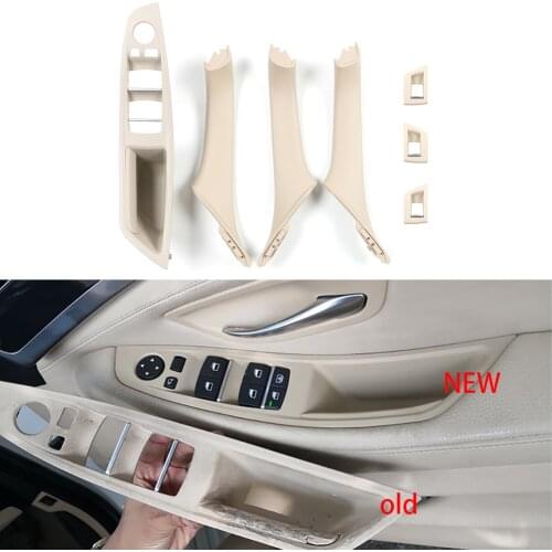 7pcs Right Hand Drive RHD For BMW 5 series F10 F11 Gray Beige Black Car Interior Door Armrest Handle Inner Panel Pull Trim Cover
