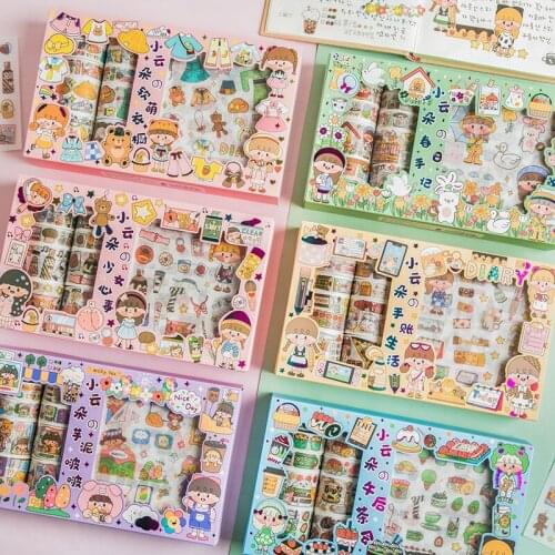 96PCS Colorful Ribbon Series Stickers Decoration Creative Hand Account Materials Stationary Hand Account DIY Japanese Stickers