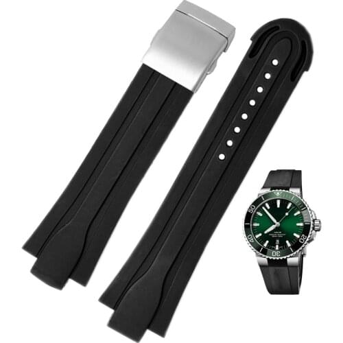 Watch Accessories Strap for Omega Seamaster Observatory AT150/8900/300 Watch Band Chain Silicone Watch Strap Folding Buckle12mm