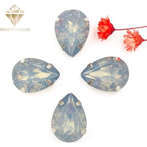 Free shipping Matt Gray opal teardrop sew on rhinestones with claw flatback Resin loose rhinestones DIY garment Accessories