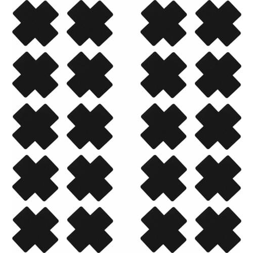ChicTry 20pcs Black Women Cross Shape Self-Adhesive Disposable Satin Nipple Cover Breast Pasties Stickers for strapless Clothes
