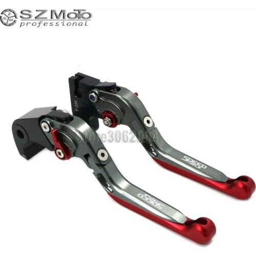 For TRIUMPH SPEEDTRIPLE SPEED TRIPLE 2008-2010 Aluminum Motorcycle Folding Extendable Adjustable Brakes Clutch Levers With LOGO
