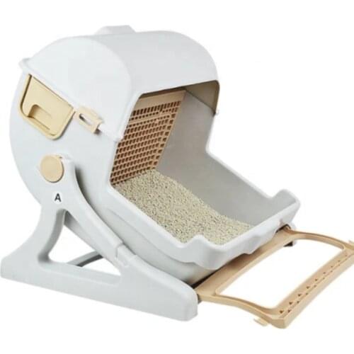 Factory supply hot sales convenient cat litter let you pet semi-automatic quick cleaning cat litter box Luxury cat toilet