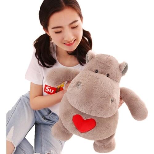 Fancytrader 20'' Soft Plush Hippo Toys Giant Stuffed Animals Hippo Pillow Doll Cartoon Hippopotamus Plush Toy 50cm 3 Colors
