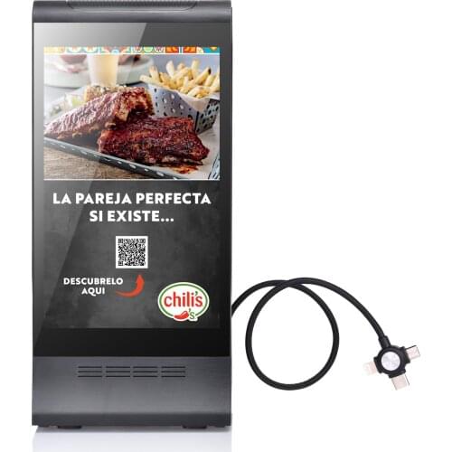 FYD-868 Plus 8 inch dual touch screen table stand 4G wifi android restaurant charging station menu power bank