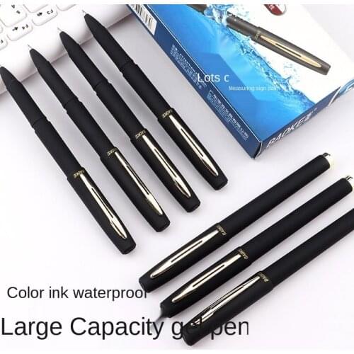 12pcs Large-capacity Gel Pen For Signature Bold Carbon Refill Black 1.0mm Calligraphy And Calligraphy Logo Can Be Customized