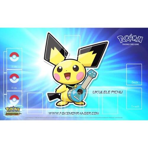 Pokemon Playmat Mat Table Card Game Toys Accessories Ukulele Pichu Ranger Guardian Signs Board Game Pads