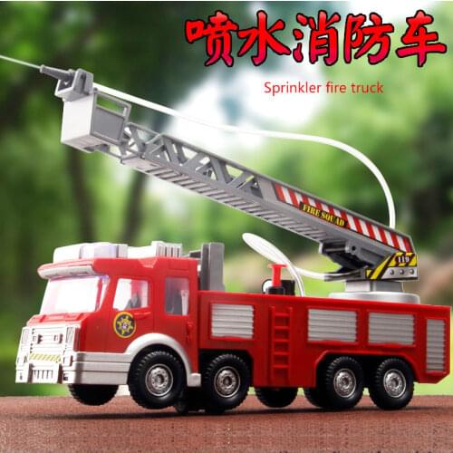 119 Juguetes Fireman Sam Toys electric universal car Fire Truck Car With Siren Toys Boy Educational Water Gun Toy
