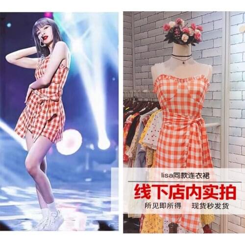 Kpop Korean Sexy Irregular Strapless Women Camisole Dress Sleeveless Loose Backless Lace-Up Dress Lady Party Plaid Mini Dresses