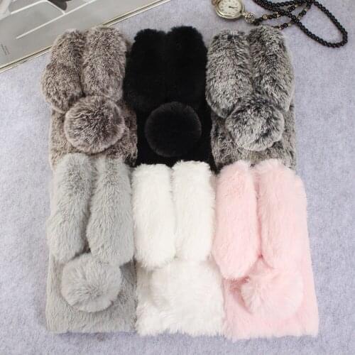 Rabbit Fur Cases For Vivo Y35 Y37 Y51 Y53 Y55 X3L X5L X5 Pro X5 MAX X6 Plus V3 Y53 V3 max X7 X Play 5 6 Silicone Soft Covers