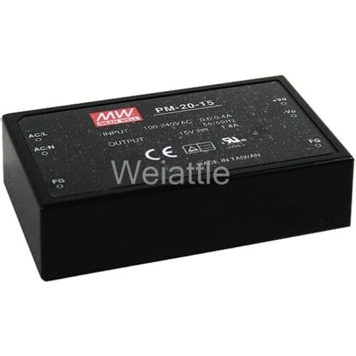 MEAN WELL original PM-20-15 15V 1.4A meanwell PM-20 15V 21W Switching Power Supply