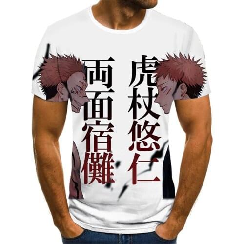 Jujutsu Kaisen Manga T Shirt For Men Anime T-Shirts Tops Camisetas Hombre Tshirt Ropa Streetwear Camisa Masculina Verano Roupas