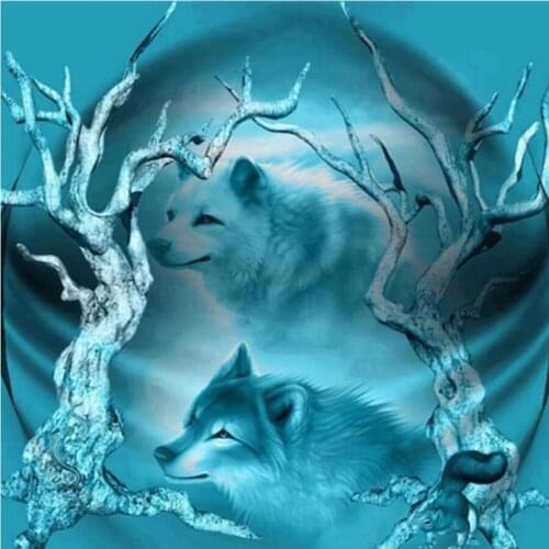 Full Square / Round Drill 5D DIY Diamond Painting Animal wolf 3D Embroidery Cross Stitch Kits Mosaic Decoration art Gift GH562