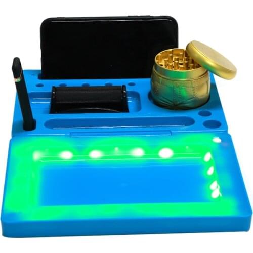 NEW Rolling Tray Flip LED Lamp Panel PP Material Cigarette Tray Portable Operation Foreign Trade Luminous Tray Wholesale