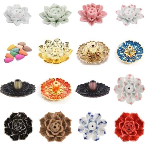 Incense Holder Burner Plate Rack Buddhism Lotus Censer Coil Buddhist Temples Yoga Studies Incense Burn Line Home Decor Ornaments