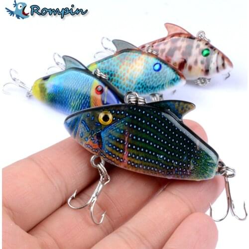 Rompin 5.5cm 7.9g Hard VIB Lures Sinking Crankbait Camouflage Pesca Hooks Fish Wobbler Tackle Crankbait Artificial Hard Bait