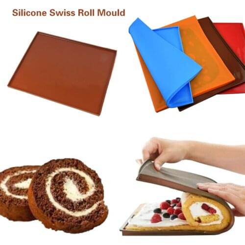 Silicone Non Stick Swiss Roll Mat DIY Tools Bakeware Cake Roll Mat Pastry Pad Rolling Dessert Baking Sheet Kitchen Accessories