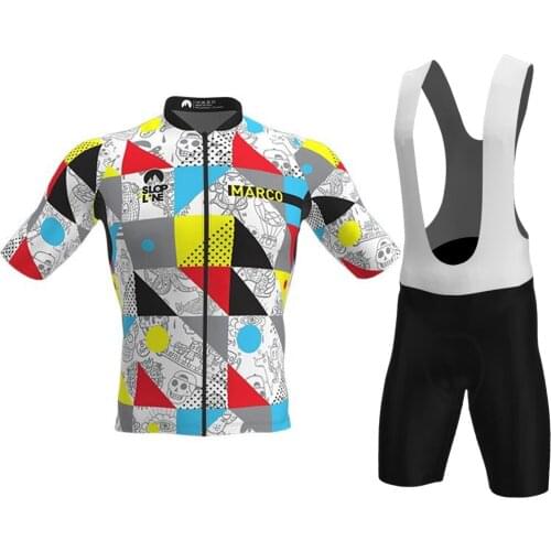 Slopline Cycling Jersey Set Summer Personality Clothing Bib Shorts Kit Tight Mtb Bicycle Clothes Ropa Maillo Hombre Ciclismo