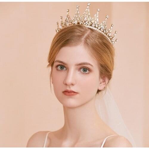 Bridal Crystal Wedding Tiaras Baroque Rhinestones Hair Jewelry Party Crowns Women Headpiece Crown Bride Wedding Hair Accessories