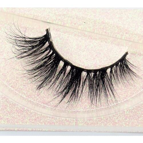 Visofree 3D Mink Lashes Natural False Eyelashes Makeup Lashes Eyelash Make Up Silver Glitter Packaging 1Pair E10